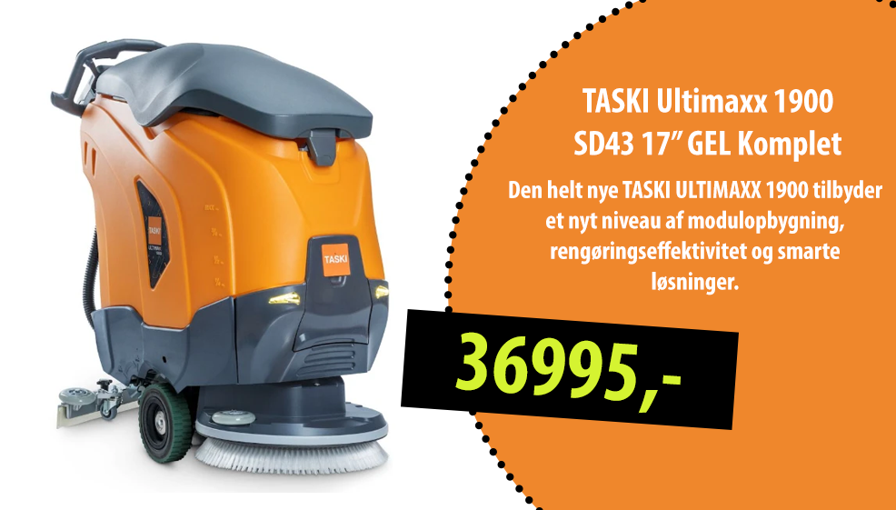 Tilbud p TASKI Ultimaxx 1900 SD43 17 GEL Komplet!