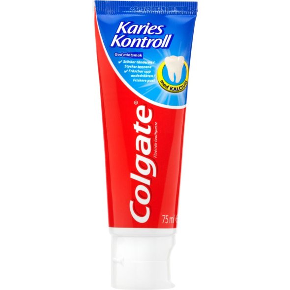 Tandpasta Colgate Karies Kontrol 75 ml hvid 12stk/kolli