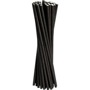 Suger�r, 100 stk, 25cm, �8mm, sort, papir