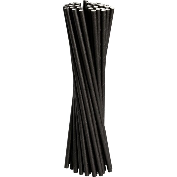 Suger�r, 100 stk, 25cm, �8mm, sort, papir