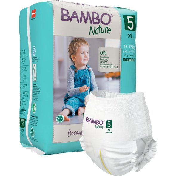 Brneble bukseble miljmrket Bambo Nature Pants, 5 11-17 kg, 95stk