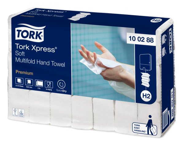Tork 100288 Premium soft, 4-fold H2 Xpress, 2310 stk