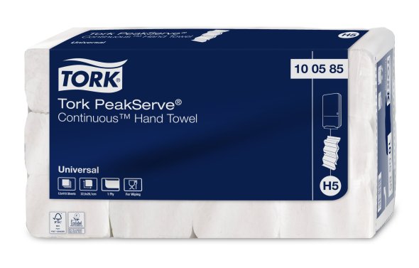 Tork 100285 PeakServe� H5 Continuous� H�ndkl�deark 4920 ark, C fold, 1 lags