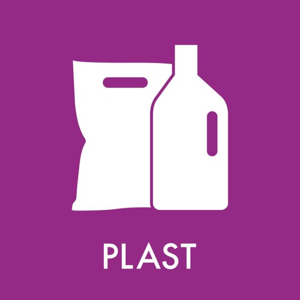 Piktogram, 12x12cm, lilla, folie, til plast