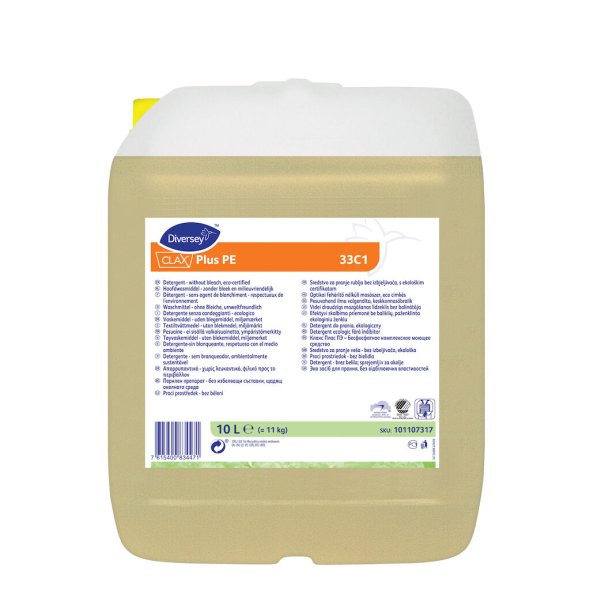 Clax Plus PE 33C1 10L - Vaskemiddel uden blegemiddel - Svanem�rket