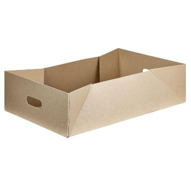 Papkasse 575x375x169 mm m/H�ndtag Massiv pap bund Brun 25stk