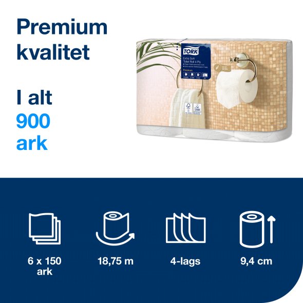 Tork Advanced Toiletpapir T4, 4 lags, 7 x 6 rl/krt