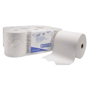 Hndklderulle, Kimberly-Clark Scott, 1-lags, 304m x 20cm, 20cm, hvid, blandingsfibre, airflex 6STK