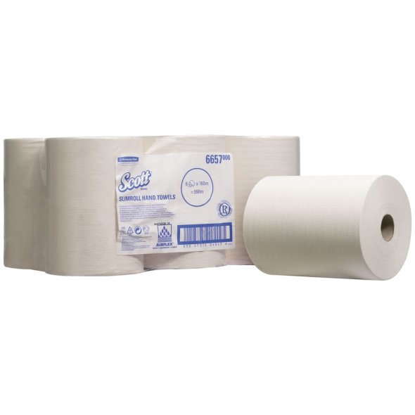 Hndklderulle, Kimberly-Clark Scott, 1-lags, 165m x 19,8cm, 6 ruller