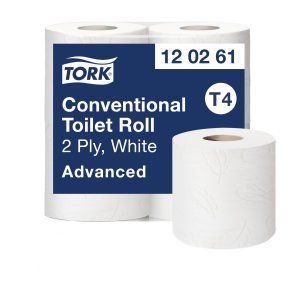Tork Toiletpapir T4 Advanced 2 lags, 69,4M hvid 100% 24 rl/krt