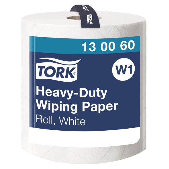 Tork W1 V�rkstedsrulle, 2-lags, 340m x 36,9cm, �37,5cm, hvid, 100% nyfiber