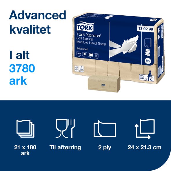 Tork Xpress Natur H2 130299 h�ndkl�deark 