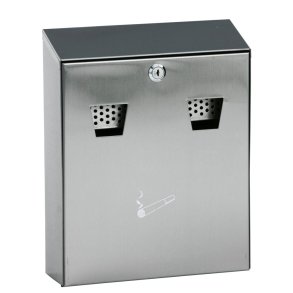 Askebger, V-Part, gr, rustfrit stl, med inderspand, brndhmmende, til udendrs vgmontering