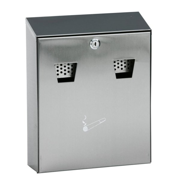 Askebger, V-Part, gr, rustfrit stl, med inderspand, brndhmmende, til udendrs vgmontering