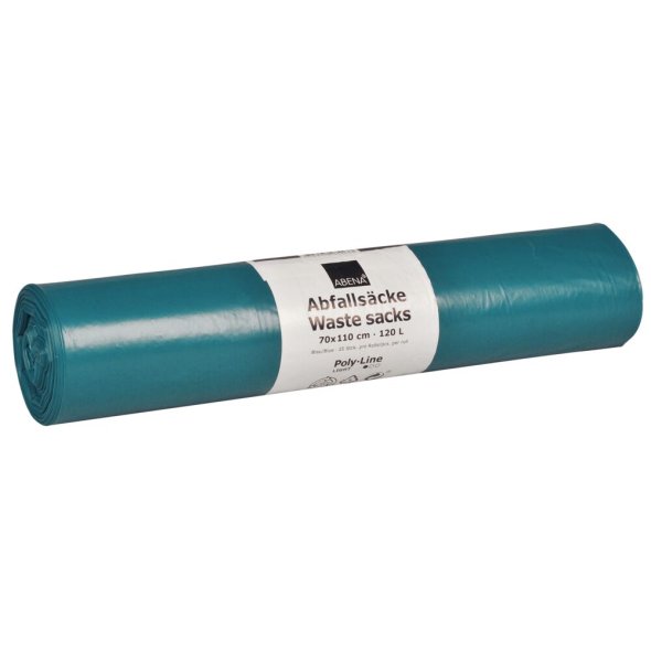 S�k Poly-Line, 120 l, bl�, LDPE/genanvendt 70x110cm 25stk/rl