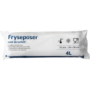 Frysepose, 4 l, klar, LDPE/virgin, 20x38cm 30rl/kolli