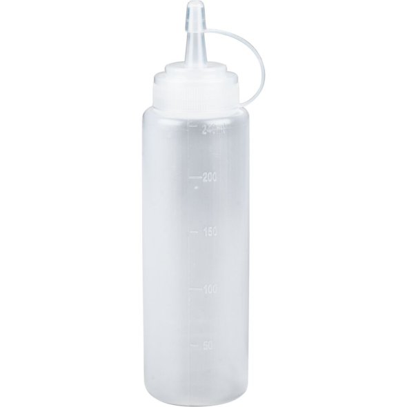 Dressingflaske, 240 ml, klar, PE/PP, med m�l