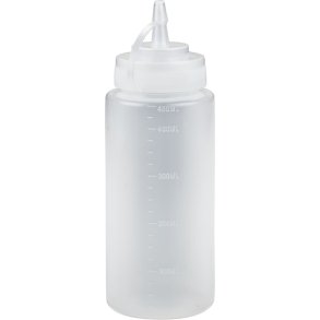 Dressingflaske, 450 ml, klar, PE/PP, med m�l