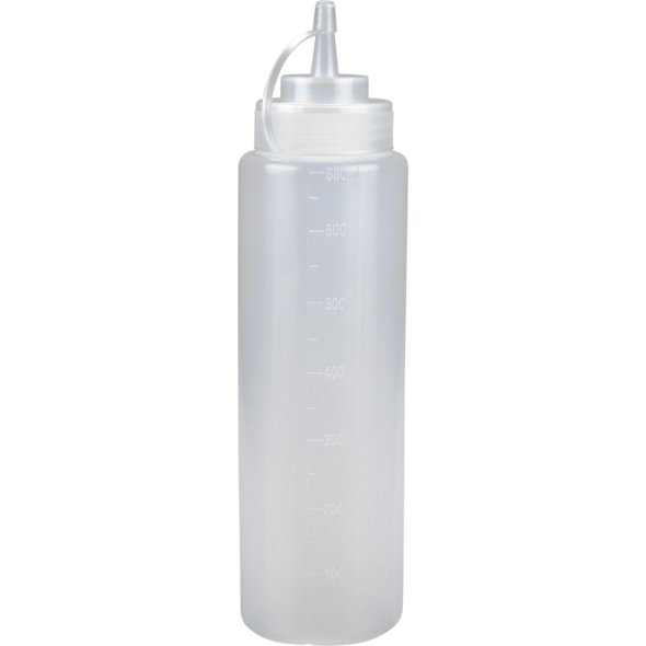 Dressingflaske, 680 ml, klar, PE/PP, med m�l
