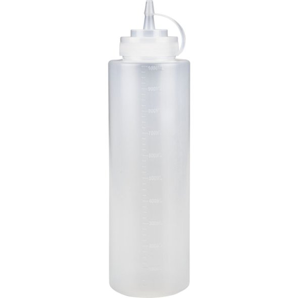 Dressingflaske, 1000 ml, klar, PE/PP, med