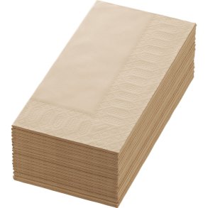 Tissue serviet 40 x 40 cm Natural Brown 3-lags 1250 Stk/kart 