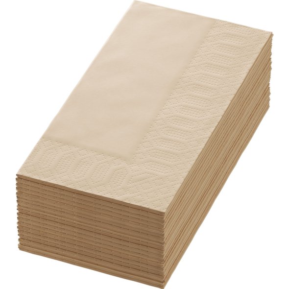 Tissue serviet 40 x 40 cm Natural Brown 3-lags 1250 Stk/kart 