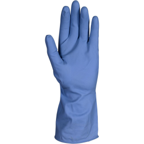 Gummihandsker bl� str Small