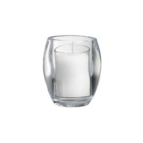 Glaslys Oval Relight Transparent uden Refill 12 STK