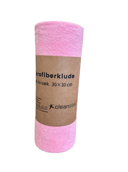 Mikrofiberklud 30x30 cm, pink riv v�k 50 stk