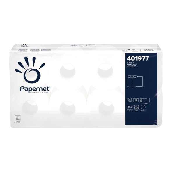 Papernet Toiletpapir 3-Lags Luksus Hvid, 72 ruller (1 kolli)
