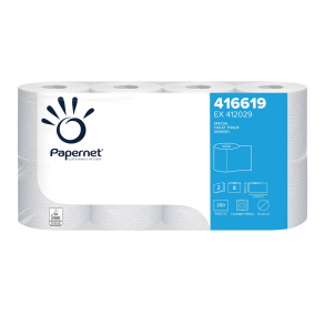 Toiletpapir 2 lags natur 64 ruller hvid PAPERNET
