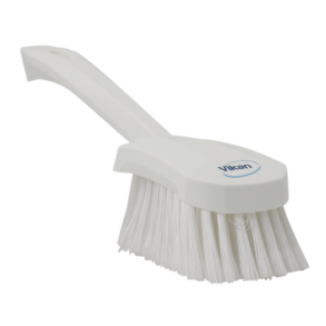 Vaskeb�rste m/kort skaft, 270 mm, Bl�d/spaltet, Hvid