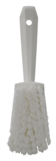 Vaskeb�rste m/kort skaft, 270 mm, Bl�d/spaltet, Hvid