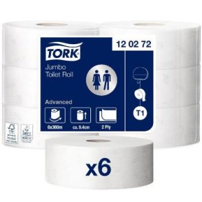 Jumborulle, Tork T1 Advanced, 2-lags, Midi, 360m x 9,4cm 6rl