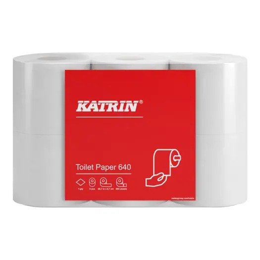 Toiletpapir, Katrin Basic 1-lags, 80m x 9,7cm �11,8cm 42rl