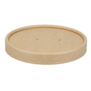 Papl�g Verive �96mm til soup-to-go b�ger pap/PLA Brun 20x25 stk
