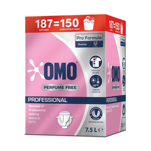 Tjvask Omo Professional Perfume Free 7.5L - Parfumefri, effektiv vaskemiddel
