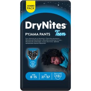 Brneble, bukseble, DryNites Pyjama Pants, 8-13 r, med print, dreng, 30-48 kg 52STK