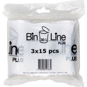 PoseLLDPE hvid BIN LINE 47x84 cm 30L 3x15stk