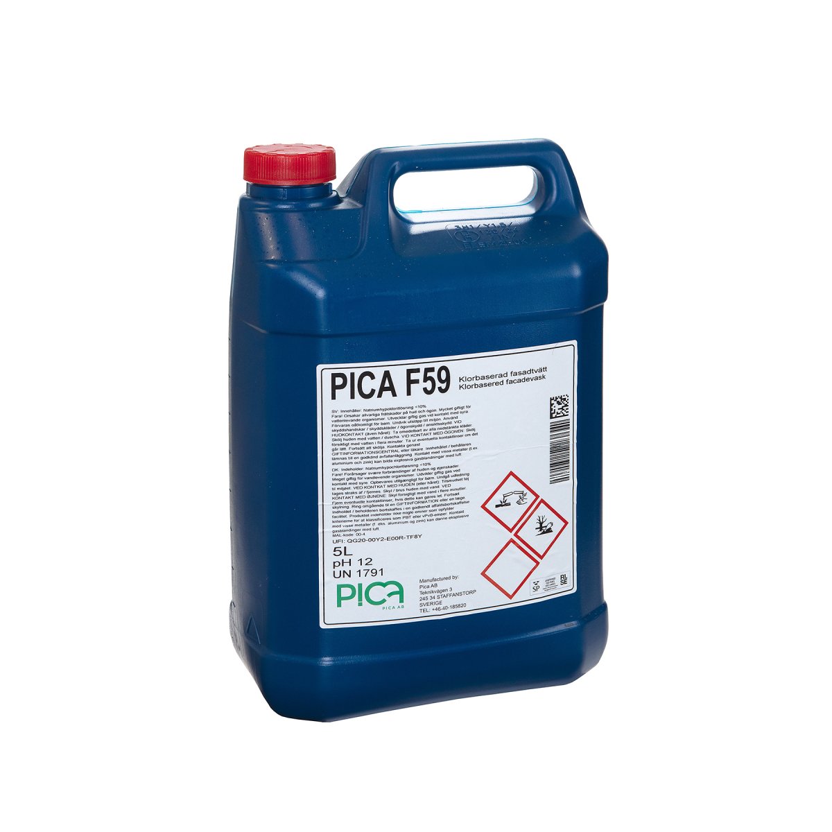 Pica F59 5L, vand– og klorbaseret tag- og facaderensningsmiddel ...