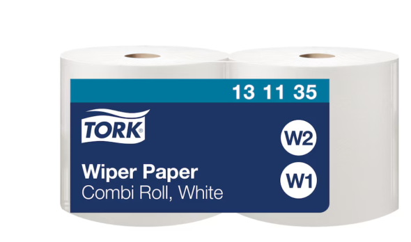 Tork Aft�rringspapir Standard, Hvid 1 lags W1/W2 #131135