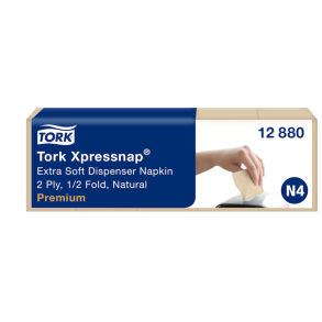 Dispenserserviet, Tork Premium N4, 2-lags 8000 stk 