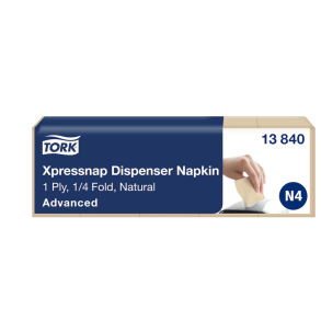 Tork Xpressnap� Natur, dispenserserviet med milj�print, 1 lags, 9000 ark/krt