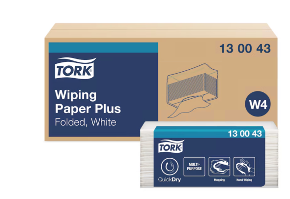 Aft�rringspapir Tork Plus W4 2-lag hvid, 28 karton/Palle