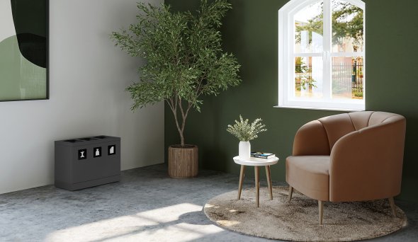 Bica Model 830 Affaldssortering 3x10 liter bne indkast Antracit