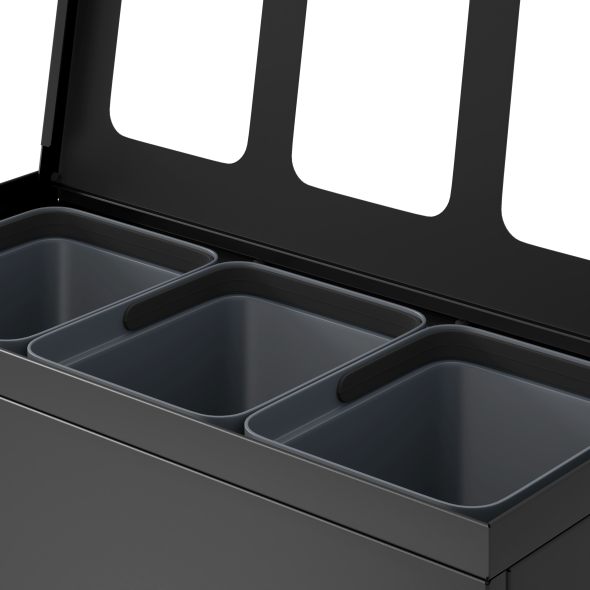 Bica Model 830 Affaldssortering 3x10 liter bne indkast Antracit