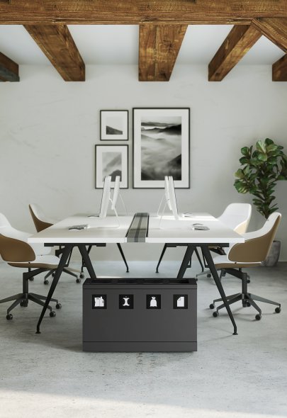 Bica Model 831 Affaldssortering 4x10 liter bne indkast Antracit