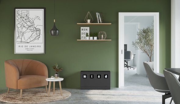 Bica Model 831 Affaldssortering 4x10 liter bne indkast Antracit