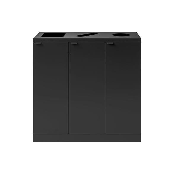 Bica Model 869 Affaldssortering 3x65 L Formede indkast Sort