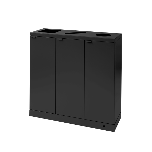 Bica Model 869 Affaldssortering 3x65 L Formede indkast Sort